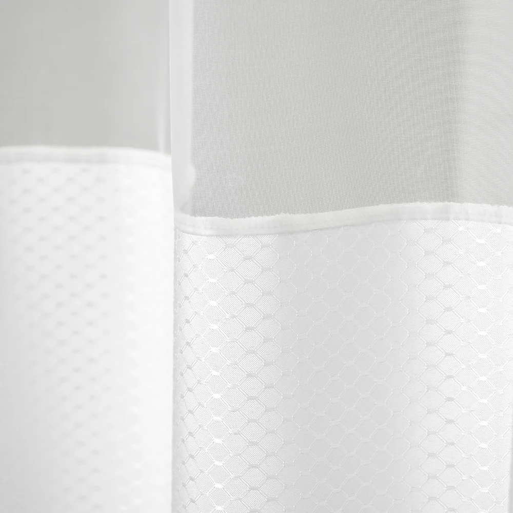 Белая сетчатая занавеска для душа из полиэстера с сеткой водонепроницаемая