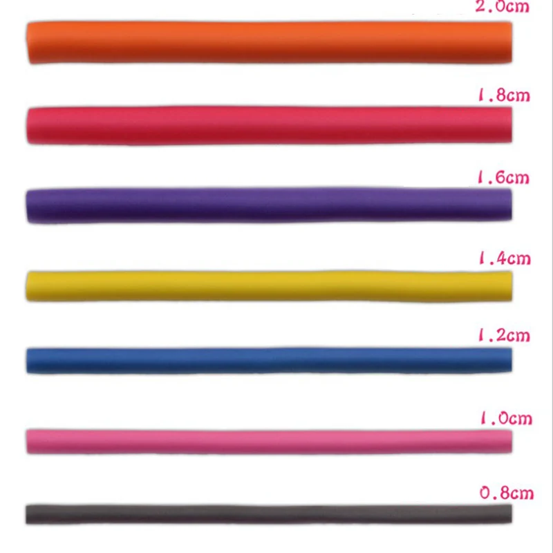 Flexible Hair Curling Rod Hair Curler Make Soft Foam Bendy Twist Curls DIY Rollers Styling Tools 10pcs (Random Color)