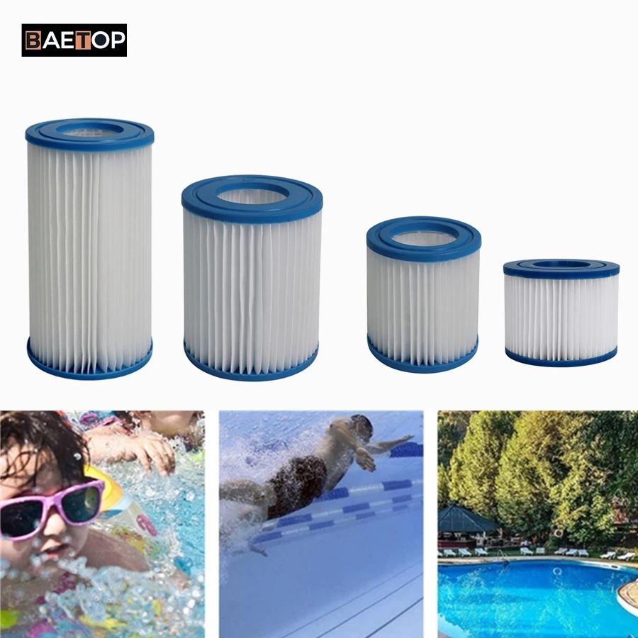 4 Sizes Swimming Pool Equipment Type C Filter Pumps Cartridges for BESTWAY I II III VI Universal Replacements for Pool Cleaning