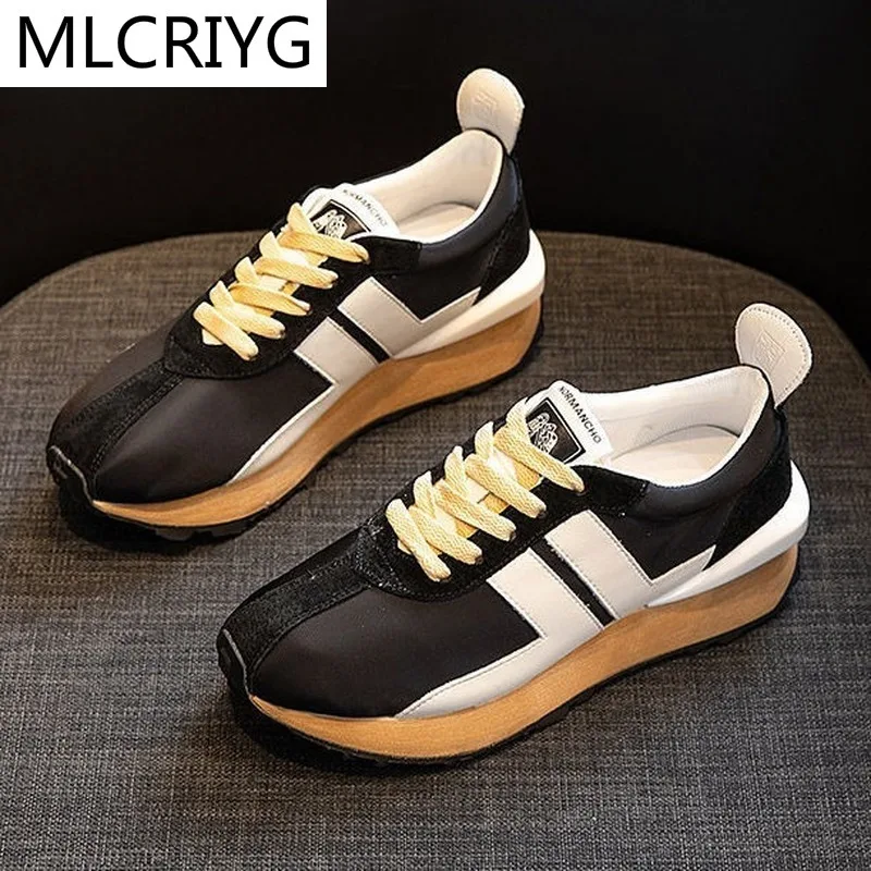 

2021 Spring New Woman Casual Shoes Platform Lace-up Fashion Woman Comfortable Walking Trifle Bottom Woman Sneaker Soft Bottom