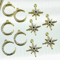 10pcs gold color stars moon charms pendant diy jewelry making moon star earring jewelry accessorie wholesale diy earring finding