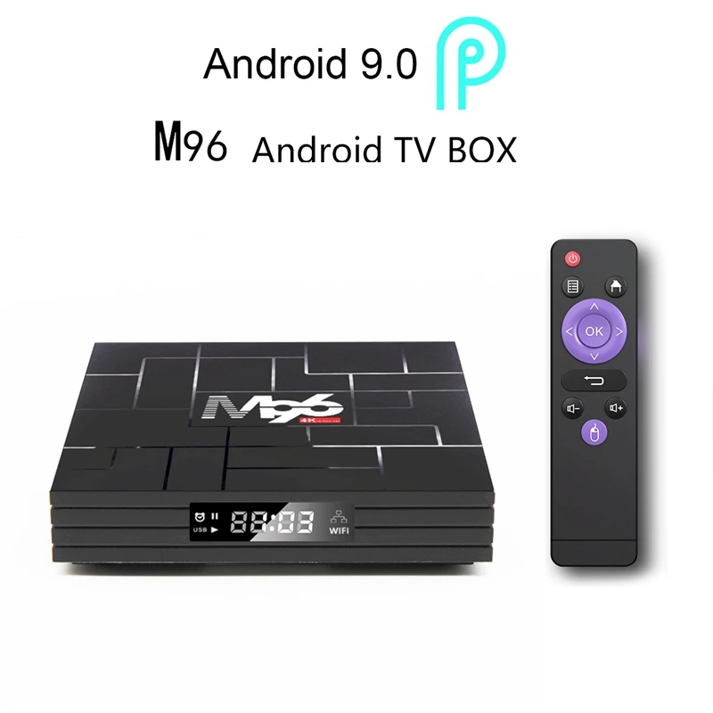 

HFES M96 TV BOX Android 9.0 4G + 32G 5G Dual-Band WiFi Hotspot Set-Top Box TV Box with Infrared Remote Control