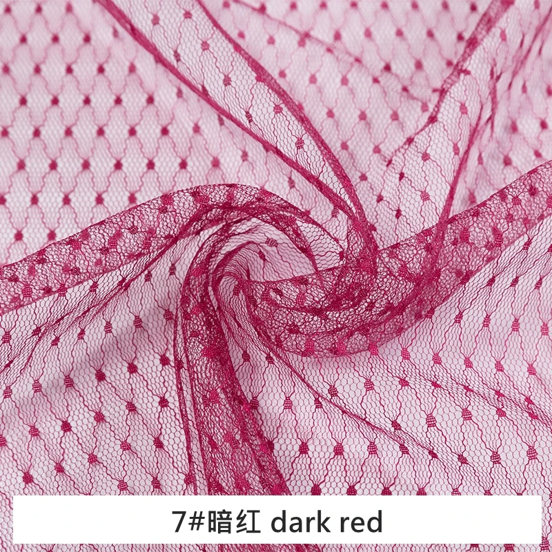 7 dark red Свадебные украшения вуали свадебные сетчатые Кружева Тюль Ткань винтажная Ткань DIY аксессуары ручной работы TJ8559 - Цвет: 7 dark red