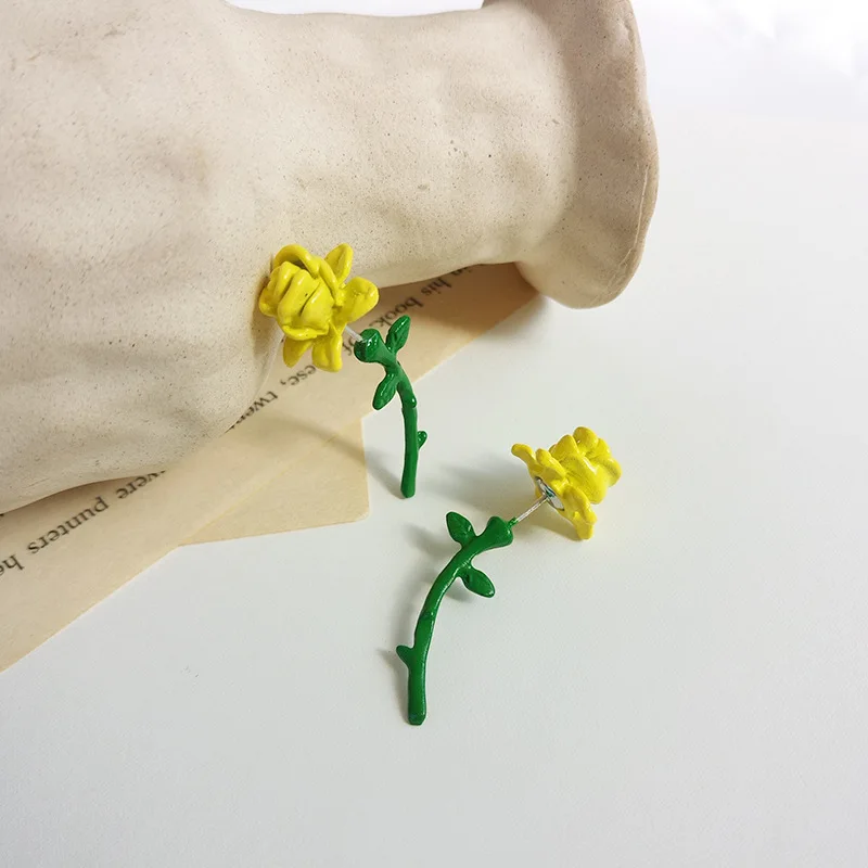 Серьги гвоздики женские трехмерные в виде цветка розы|Серьги-гвоздики| |