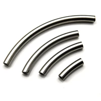 10pcs hole 2 5mm stainless steel curved tube spacer beads for jewelry making fit slide charm bracelet necklace diy findings
