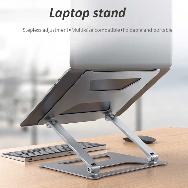 

Laptop Stand for MacBook Pro Air Notebook Aluminum Alloy Foldable Double Height Increase Laptop Stand Desktop Holder for PC
