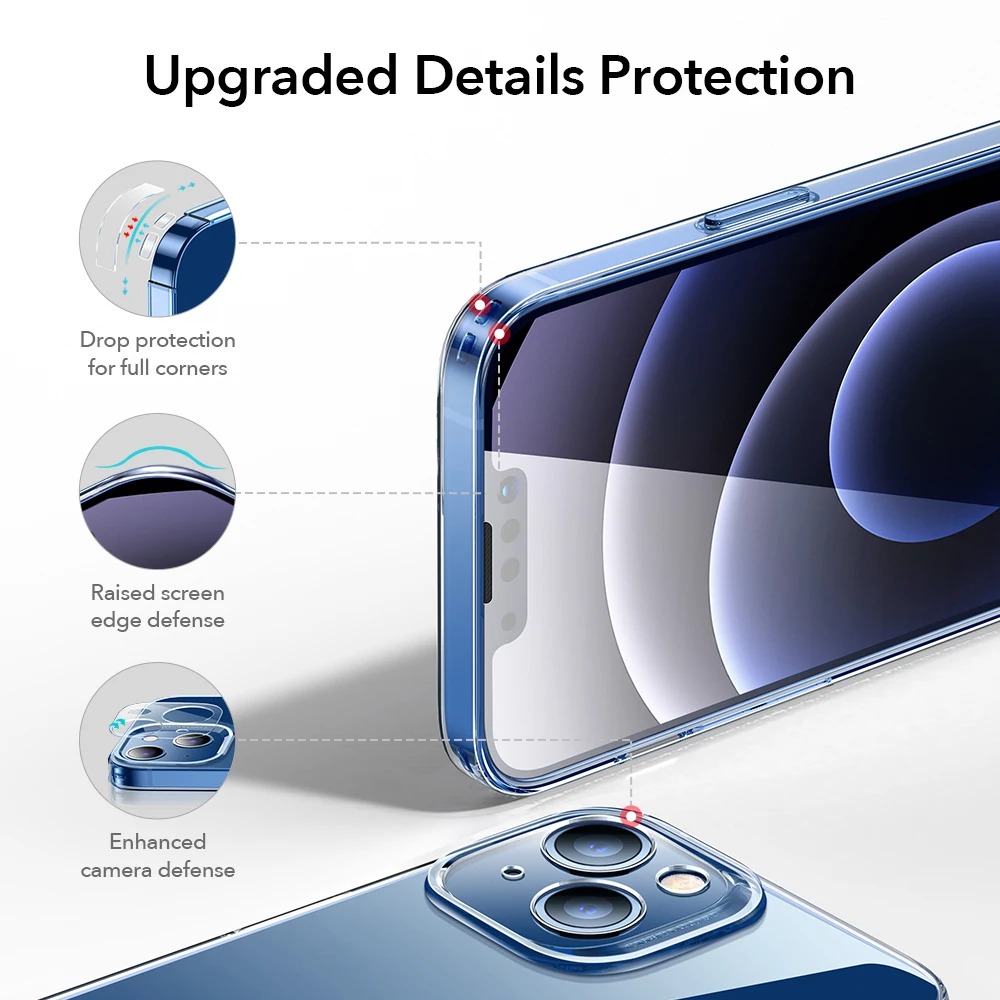 ESR for iPhone 13 Case for iPhone 13 Pro Max Case Clear for iPhone 13 Pro mini TPU Transparent Soft Back Camera Protective Cover