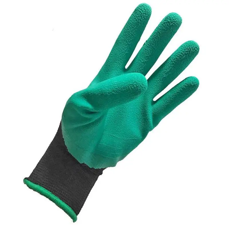 1 PC Garden Gloves 4 Hand Claw ABS Plastic Rubber Gloves Quick Excavation Plant Waterproof Insulation Home garden supplies - Цвет: 1 PC