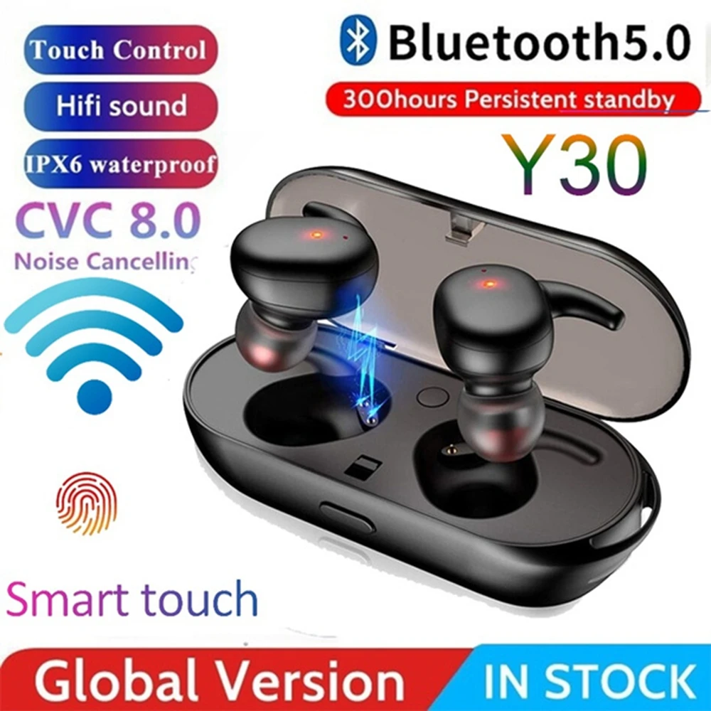 Y30 наушники вкладыши TWS с Беспроводной спортивные Bluetooth Портативный 5 0 Touch 3D стерео