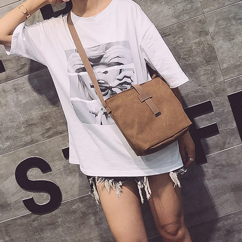

Fashion Women Canvas Shoulder Messenger Bag Female Washed Casual Canvas Bag Lady Multi-zip Business small Flap Bag Crossbody Bag