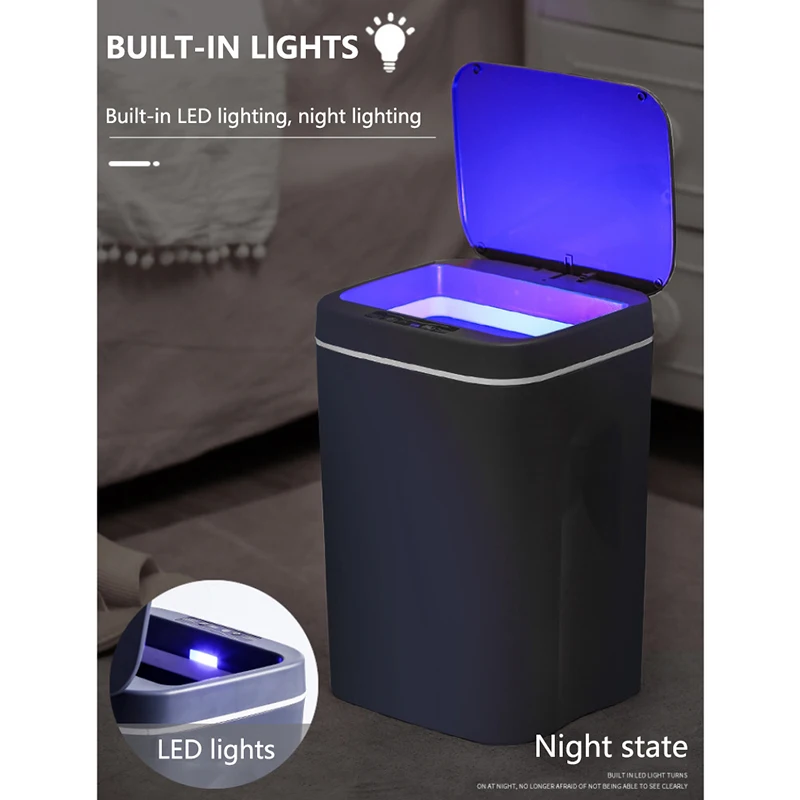 Новинка умная мусорная корзина 12L/14L/16L домашний автоматический Индуктивный