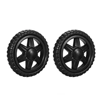 new hot 2pcs shopping cart wheels 5 inch dia travelling trolley caster replacement rubber foaming black