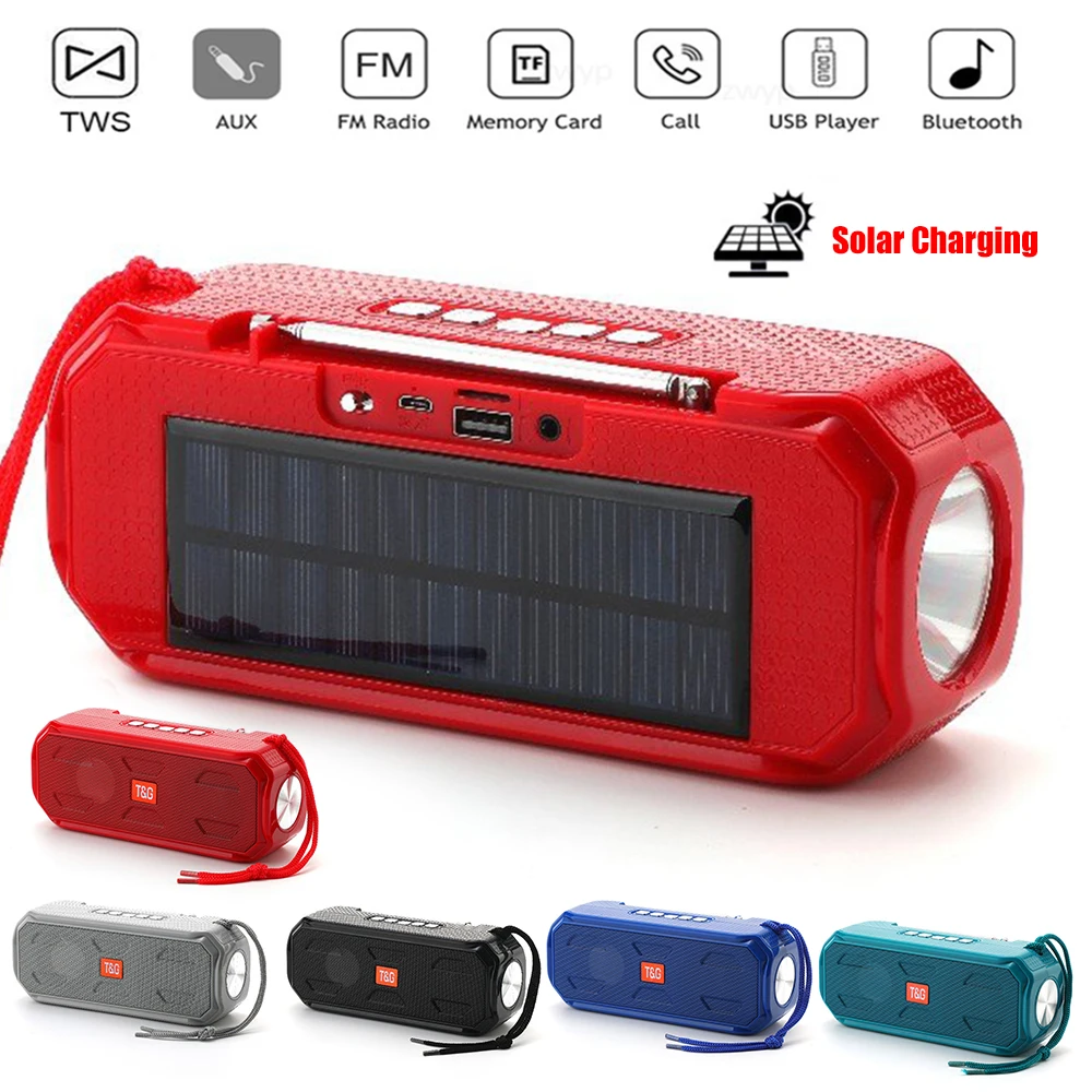 Bluetooth Колонка TG280 с зарядкой от солнечной батареи беспроводная стерео колонка