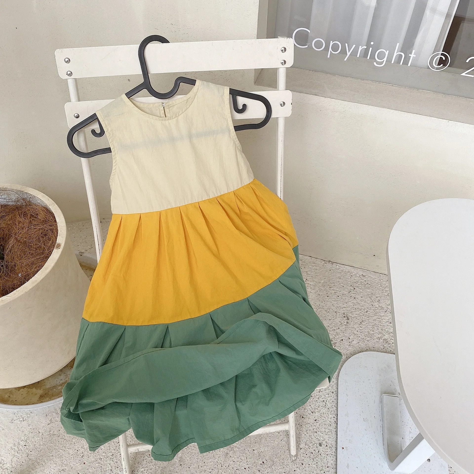 

Summer Baby Girls Casual Patchwork Sleeveless Dress Kids Girl Cotton Billowing Princess Dresses