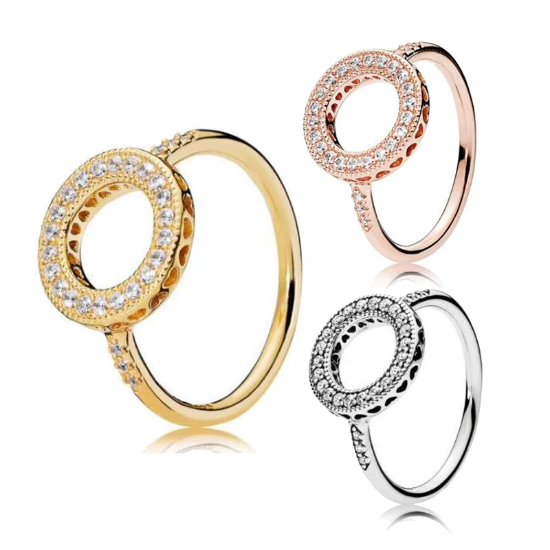 

Hot Original Real 925 Sterling Silver Hearts Of Halo Ring For Women Wedding Anniversary Party Gift Fashion Jewelry