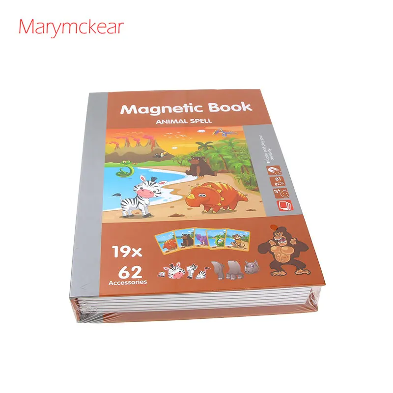 6807-4 Рождественский подарок для детей, магнитная книга, магнитная головоломка, милый дизайн, магнитные пазлы, игрушки, пазлы, детские игрушки, обучающие заклинания - Цвет: 6807-4