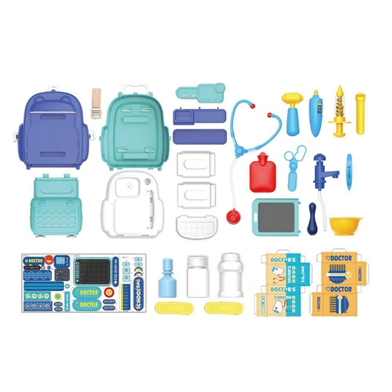 

Little Kitchen Tool Pretend Playset with Portable Backpack Kids Toy Simulation Juguetes Schoolbag Deformation