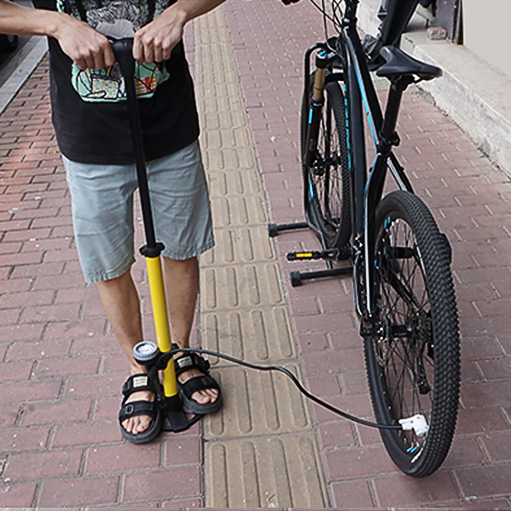 

High Pressure 160PSI Bicycle Floor Pump Tire Inflator with Gauge Cycling Bike Air Pump for Presta Schrader Valve Bicycle Pump