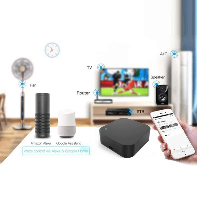 

Remote Controller Smart Wireless Temperature Humidity Monitoring Tuya/Smart APP Work With Alexa,Google WiFi-IR Remote Controller