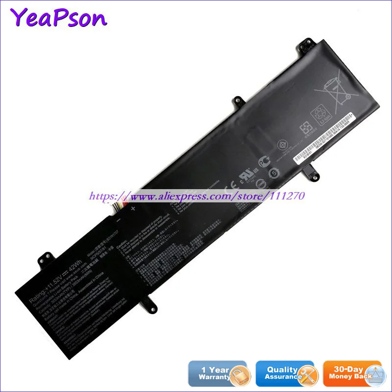 Yeapson B31N1707 11 52 V 42Wh Аккумулятор для ноутбука Asus VivoBook 14 S4100V S410UQ S410UN S4200U X411UA X411UF X411UN