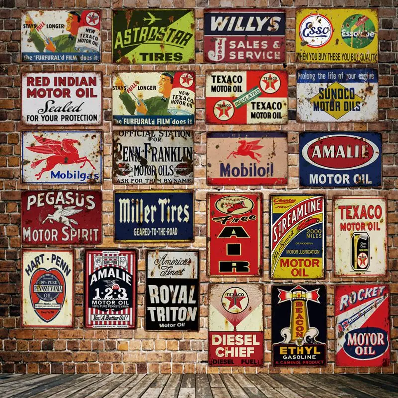 

[ DecorMan ] Sterling AMALI Mobiloil Motor oil Tires Metal SIGN Custom wholesale Mural Paintings Bar PUB Decor LT-1871