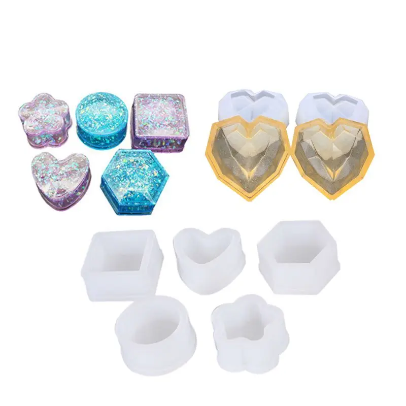 

Jewelry Box Silicone Molds - Sakura Hexagon Resin Casting Molds,Medium Size Trinket Box Stash Box Molds