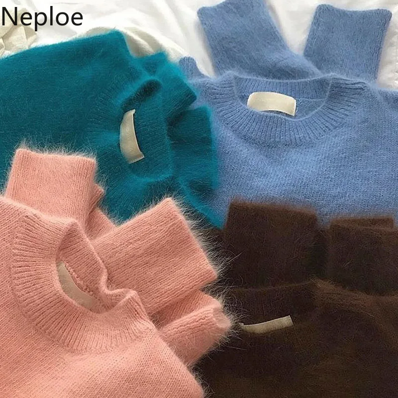 Шикарный Свободный пуловер Neploe с имитацией воды свитер Женская однотонная