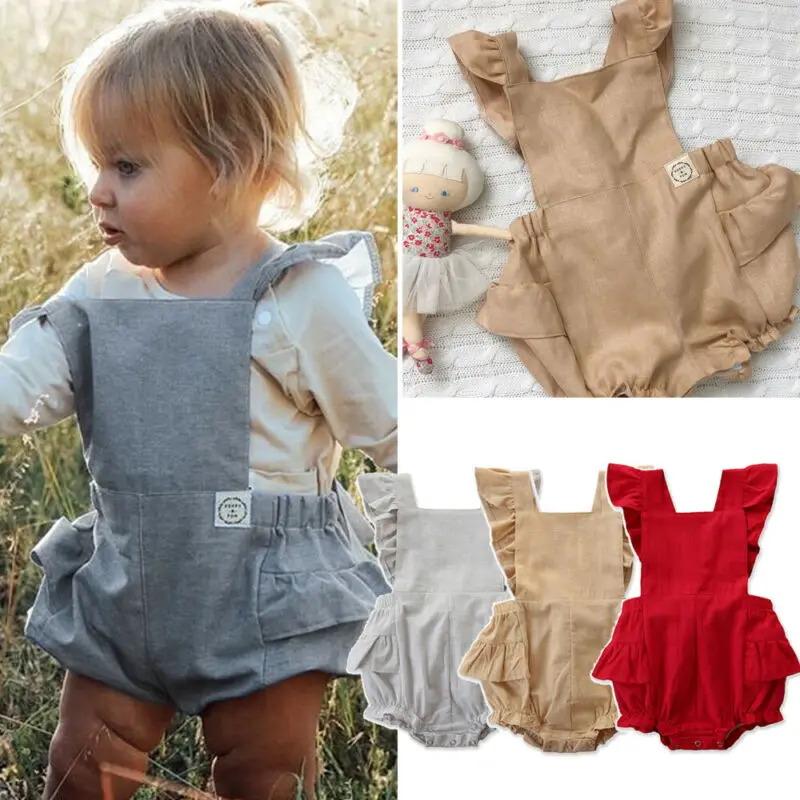 Детские костюмы для новорожденных Модная одежда принцессы из хлопка и льна