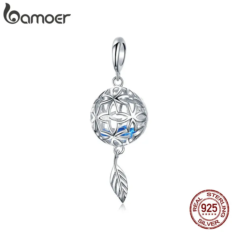 BAMOER, натуральная 925 пробы, серебро, консервированный цветок, геометрические подвески, подвеска, подходят для оригинальных браслетов, браслеты, сделай сам, ювелирное изделие SCC1123