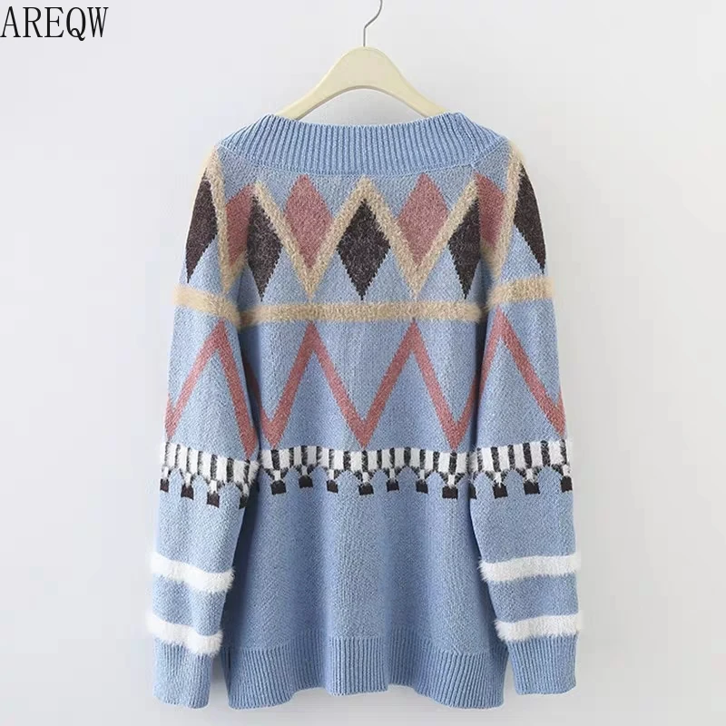 2019 Autumn Winter Women Loose Sweater Female All-match Thicken Cardigan Outwear Jackets Tops |