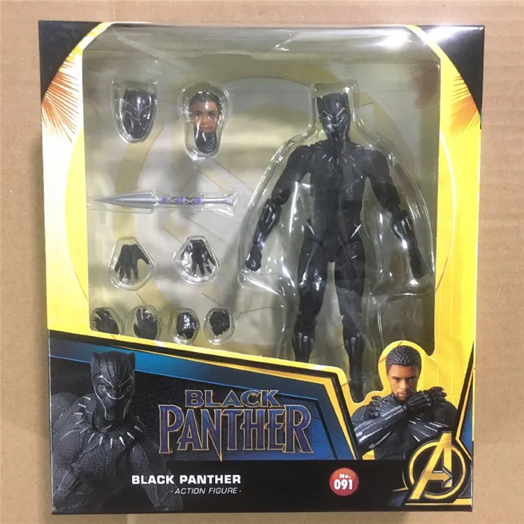 Mafex 091 Marvel Мстители Черная пантера шарнирная ПВХ коллекционные шарниры подвижная