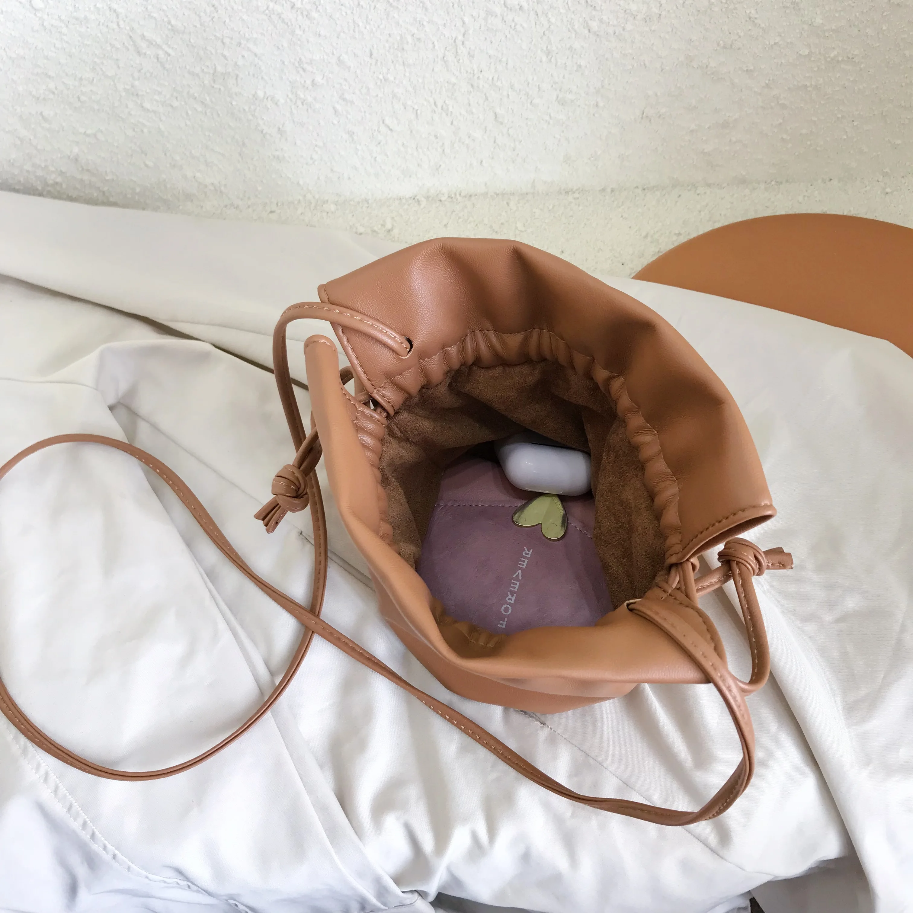 Модное ведро на шнурке Женский кошелек маленькая сумка-тоут с откидной крышкой