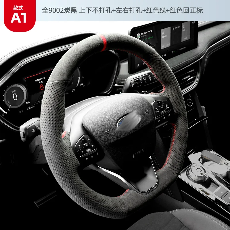 

DIY Hand-Stitch Suede Leather Car Steering Wheel Cover for Ford Focus Escort Fiesta Edge Escape Taurus Interior Auto Accessories