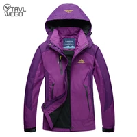 trvlwego camping hiking jacket women autumn outdoor sports coats climbing trekking windbreaker travel waterproof purple rosy