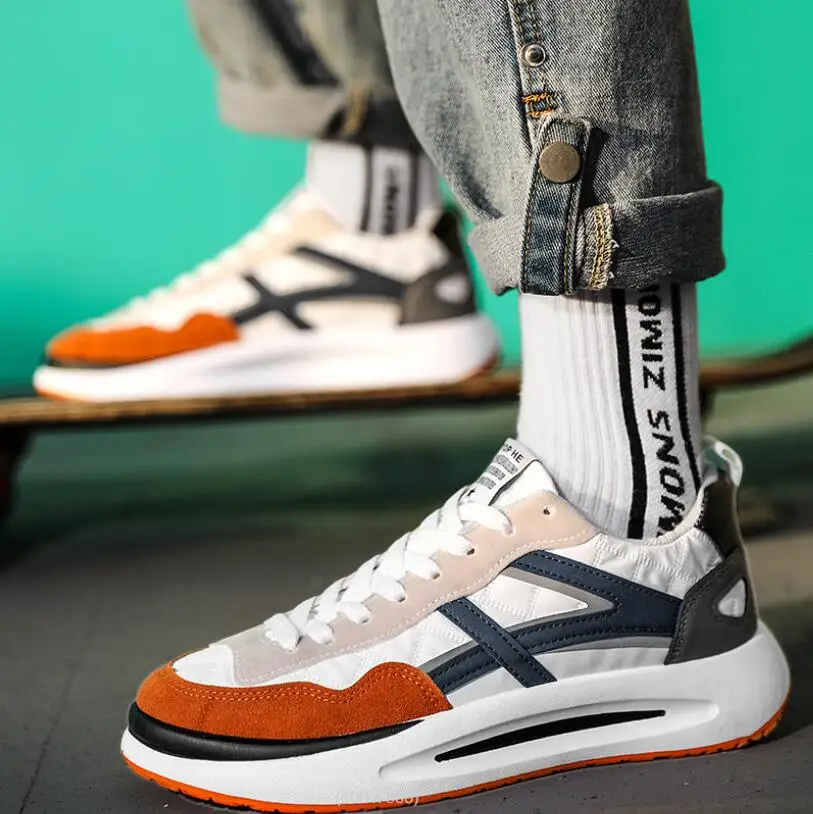 

2022 spring summer new men's shoes Fashion comfortable Casual shoes round head lace up Men's sneakers tenis masculino