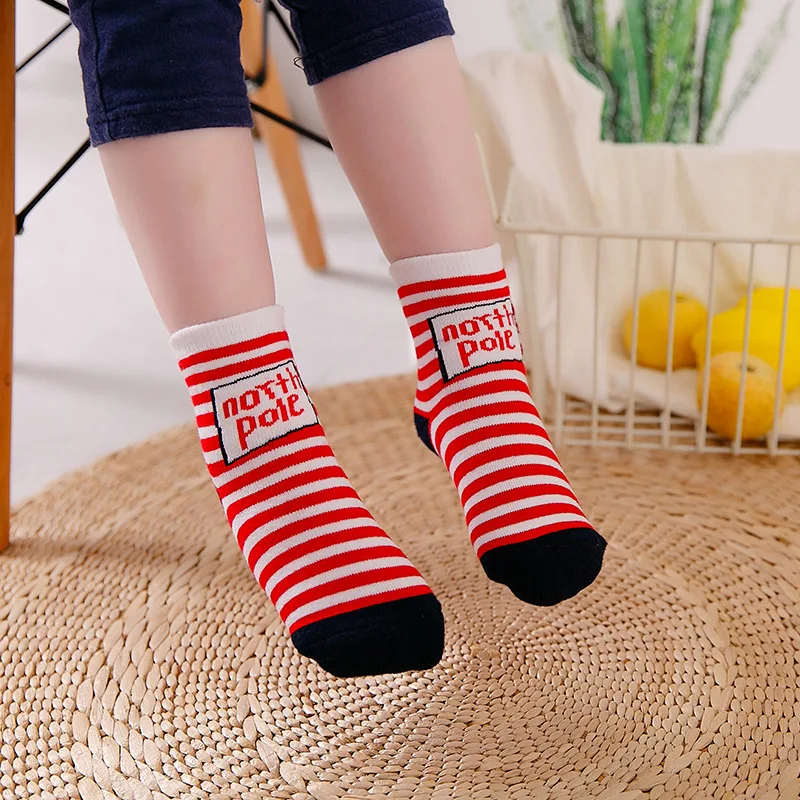 Socks D Одежда унисекс для маленьких мальчиков и девочек Рождественские комбинезоны в полоску для новорожденных от 6 до 18 месяцев, цельный костюм Новинка с эльфом, DS19 - Цвет: Socks D