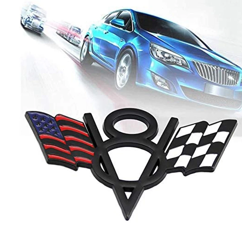 2 шт. эмблема V8 флаг США американский Автомобильный багажник 3D значок наклейка
