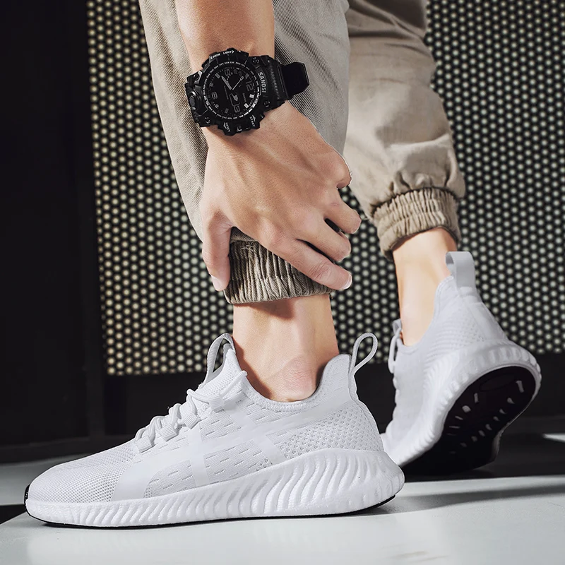 

Кроссовки мужские сетчатые без шнуровки, Повседневные Легкие Сникерсы, дышащая спортивная обувь, 39 S