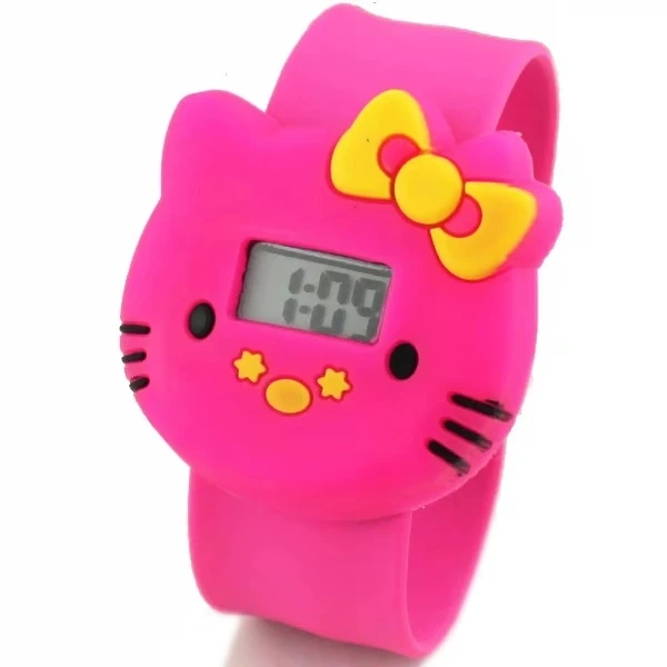 Hello kitty Детский Электронный магнитофон потрепанные часы KT кошка желе цвет студенческие Детские часы