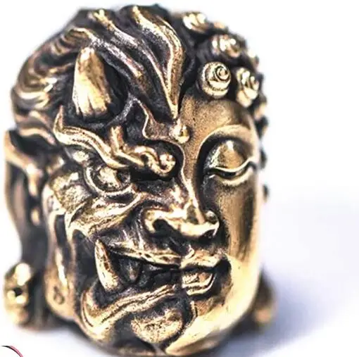 

Brass Half Hannya Half Buddha Lanyard Bead Charms Parachute Paracord Cord Tool EDC Accessories for Pendant Keychain Knife Lanyar