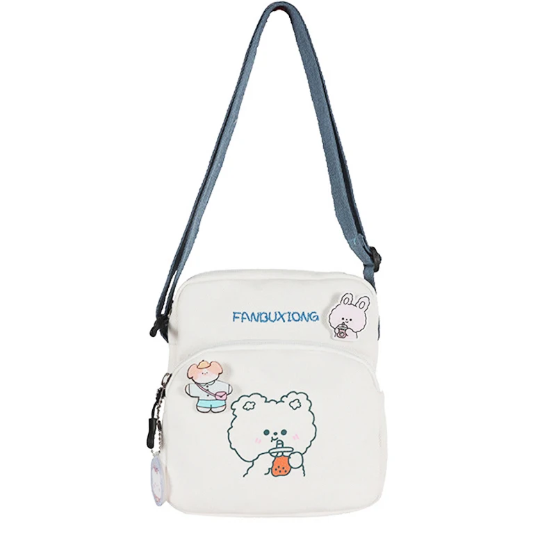 

Korean Style Fashion Small Bag Canvas Shoulder Bag For Women 2020 Cartoon Rabbit Print Crossbody Bag Mini Bags Girls Bolsa Mujer