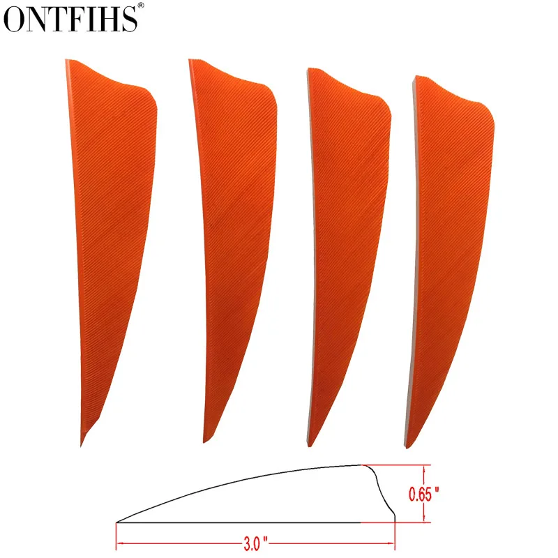 

50 pcs ONTFIHS 3 inch Arrow Plume Shield Cut Feathers Bows Arrows Compound Archery Accessories