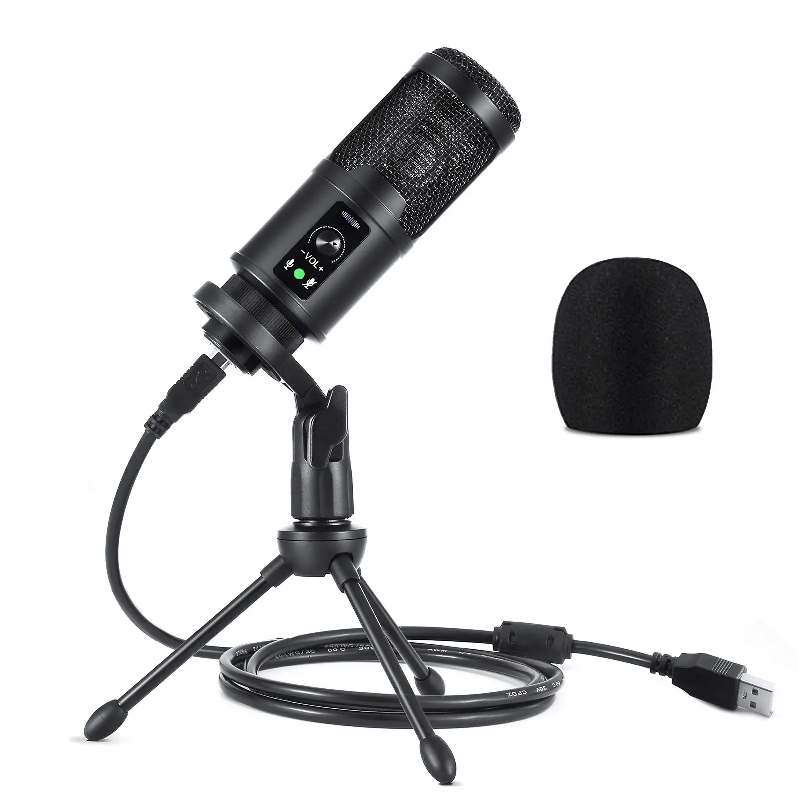 

Professional studio Condenser Microphone Kits Streaming Video USB Microphone for Computer PC Recording Mic with Pop Filter Stand