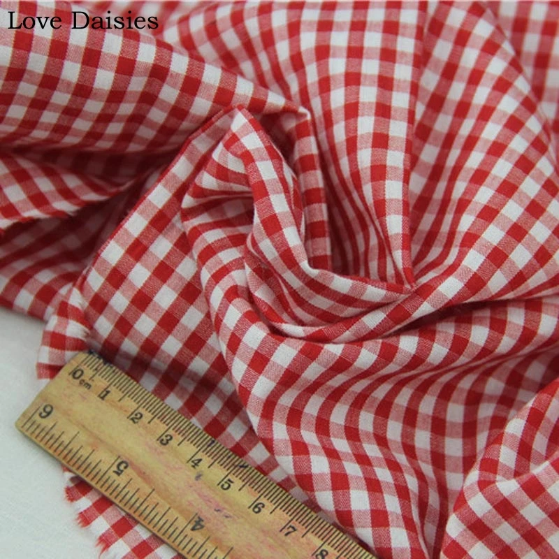 100% чесаная хлопковая пряжа окрашенная в розовую красную черную мелкую клетку