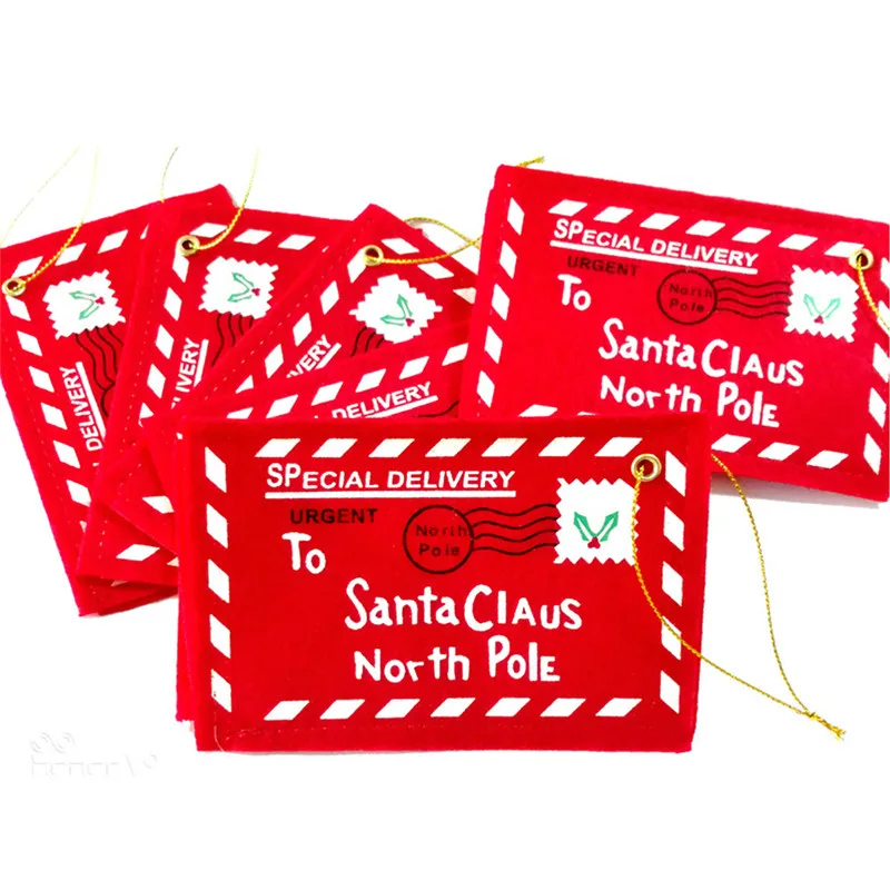 Red Navidad Santa Claus Envelope Hanging Ornaments Christmas Decorations For Home New Year Xmas Tree Card Decoration | Дом и сад