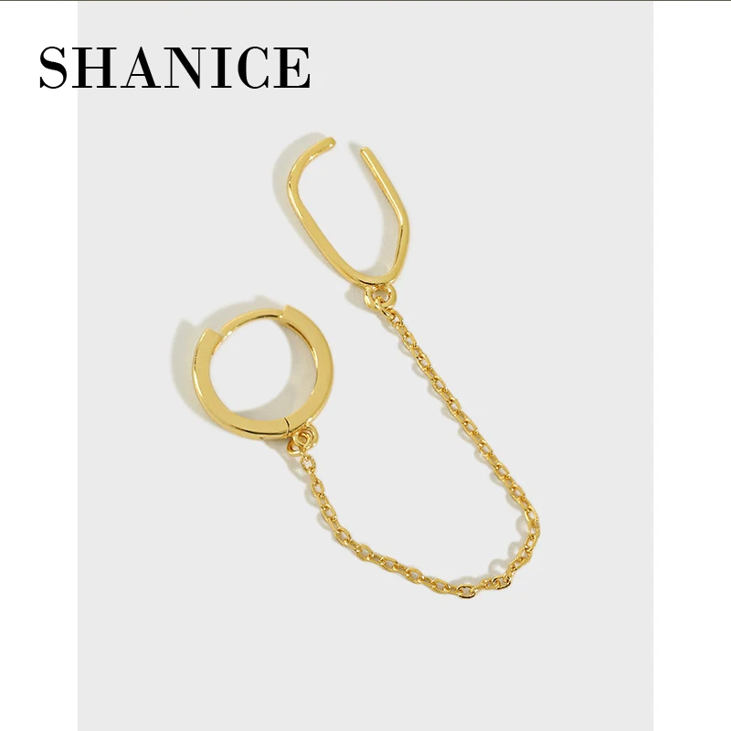 SHANICE 925 пробы серебряные клипсы для ушей без проколов серьги каффы геометрические