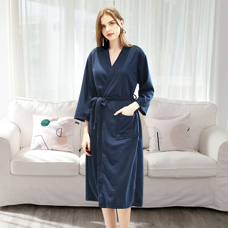 women Navy Blue Сексуальный зимний длинный халат для влюбленных, нижнее белье, ночная рубашка, топ для сна, женский и мужской халат, ночная рубашка, утолщенные халаты для ванной, одежда для сна - Цвет: women Navy Blue