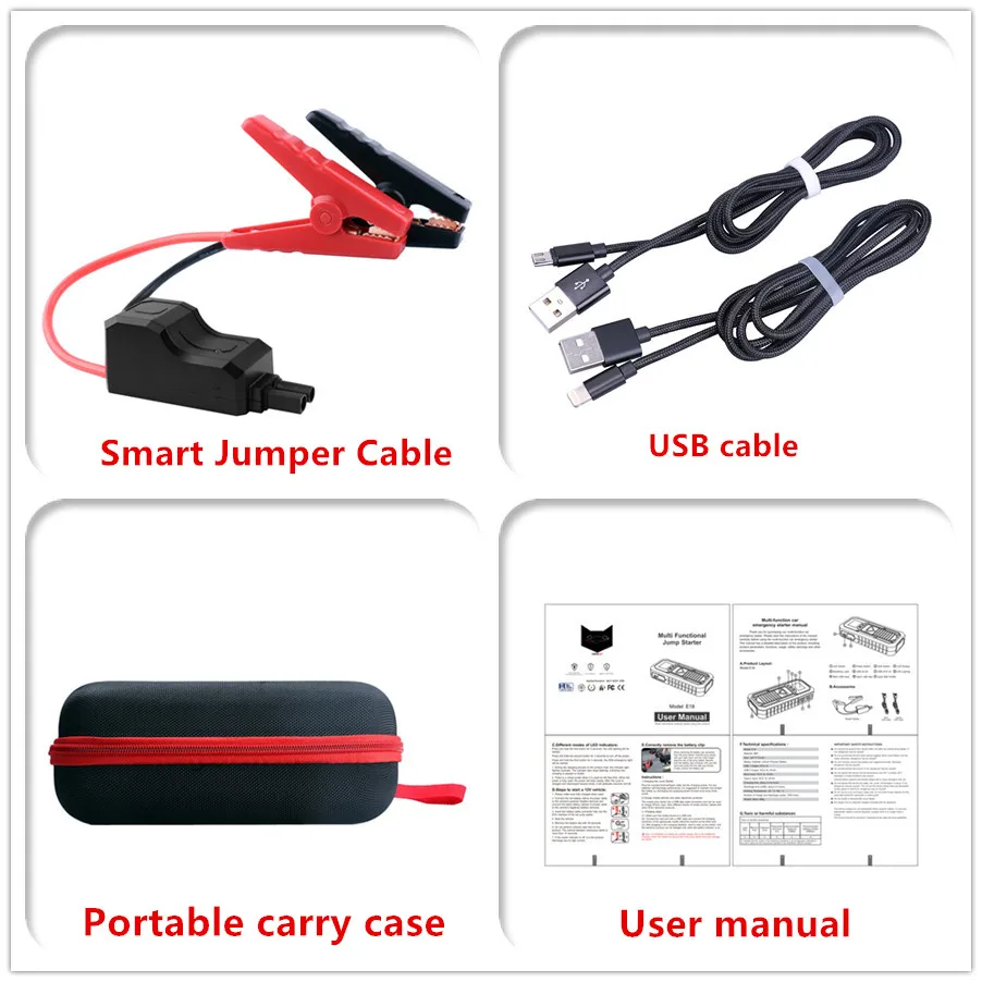 E18 автомобильный стартер Портативное аварийное зарядное устройство внешний