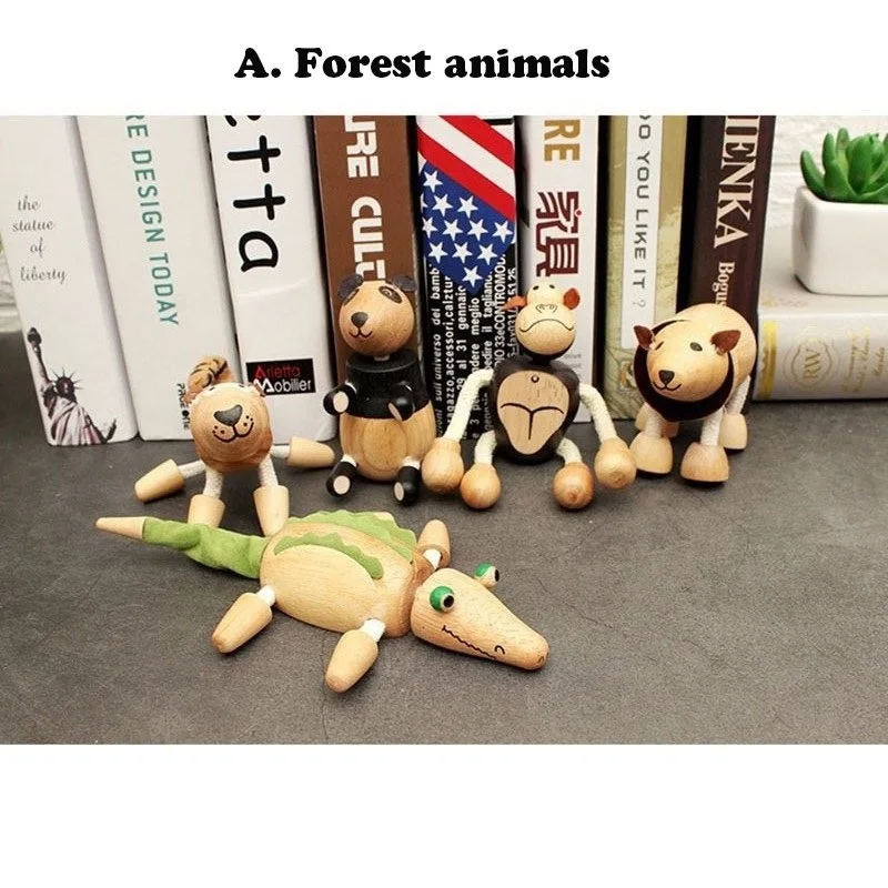 Дети мультфильм дикие деревянные модели животных игрушка/деревянные животные