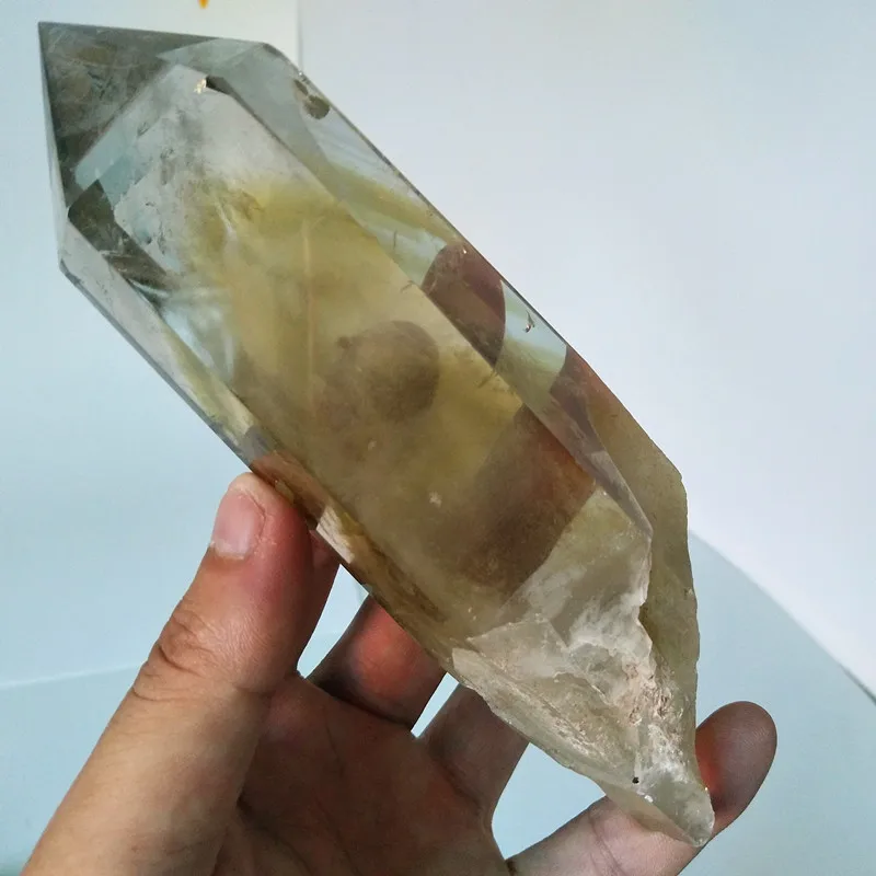 A5 445g 155mm Каменный из натурального цитрина кристалл палочка точка кварц сырой камень обелиск рейки чакры камни и целебные кристаллы - Цвет: A5 445g 155mm